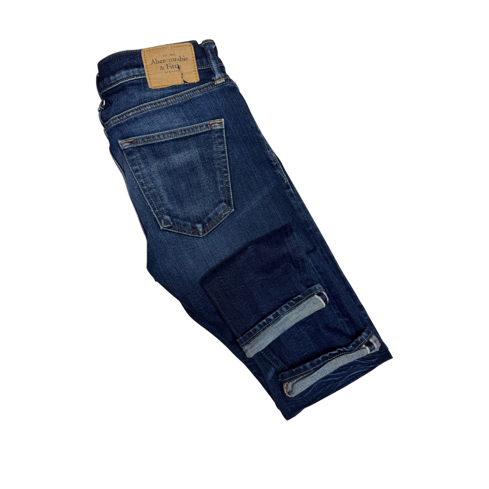 Abercrombie & Fitch Mens Selvedge Denim Dark Wash Button Fly Jeans 30x30‎ 1E5371